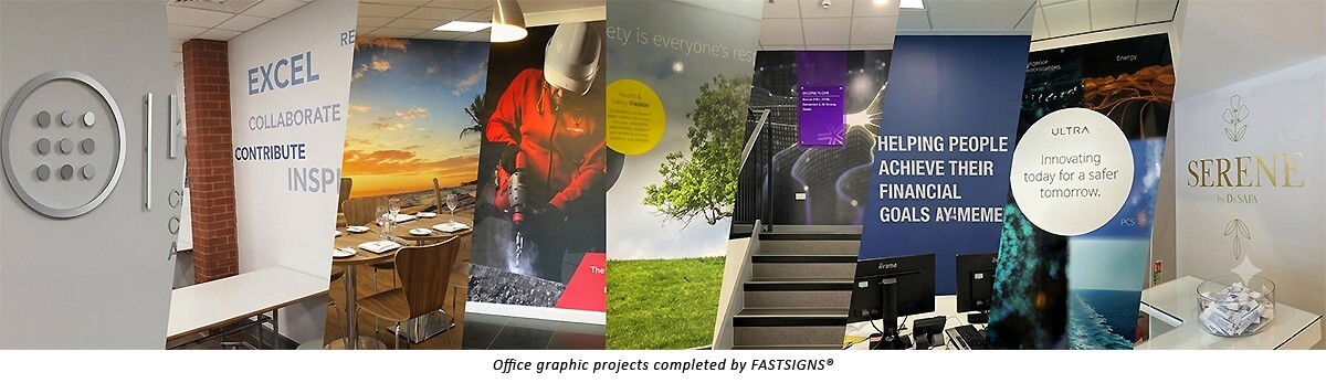 Office graphic projects completed by FASTSIGNS